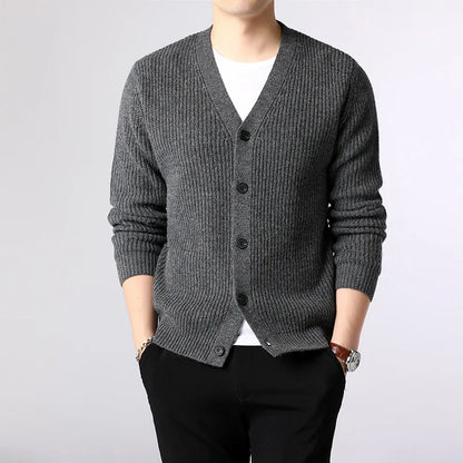 Men's Cardigan - Single Breasted Casual Knit Sweater