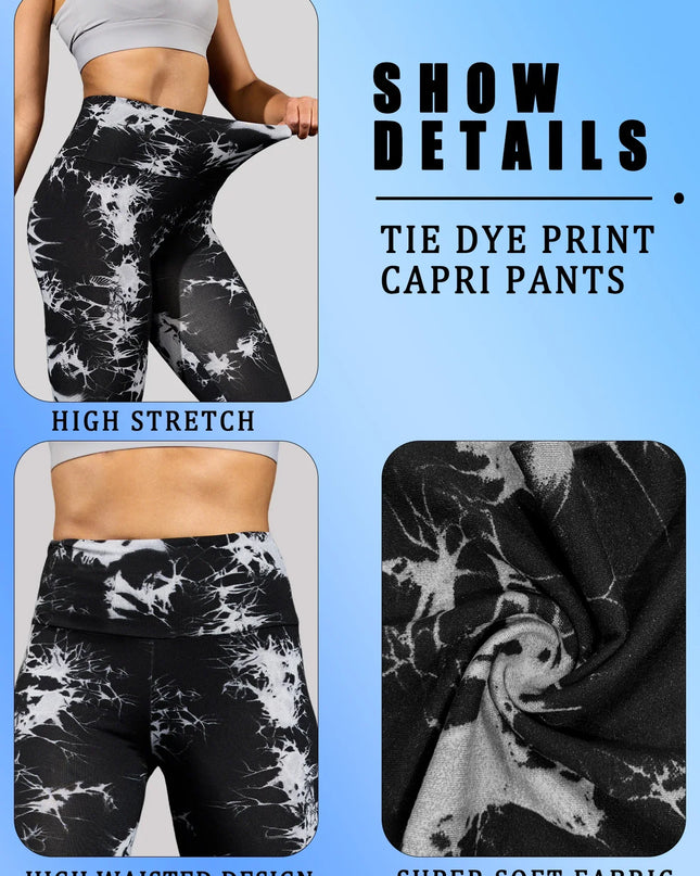 Seamless High-Waisted Tie-Dye Yoga Leggings – High Elasticity
