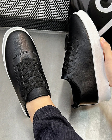 Thick Sole Soft Faux Leather Sneakers for Men