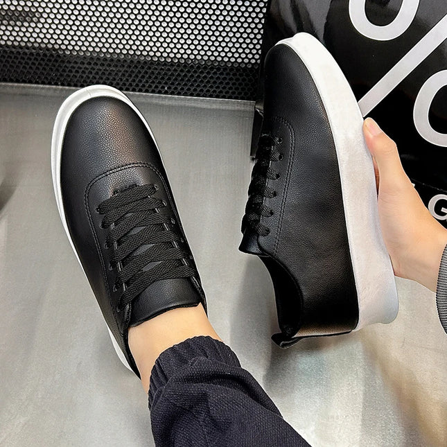 Thick Sole Soft Faux Leather Sneakers for Men