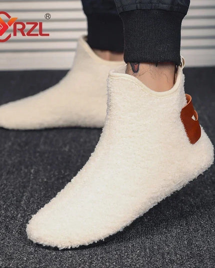 Men's Cotton High Top Shoes - Warm, Lightweight Slip-On Sneakers for Men