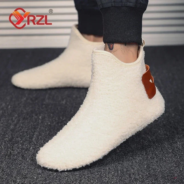 Men's Cotton High Top Shoes - Warm, Lightweight Slip-On Sneakers for Men