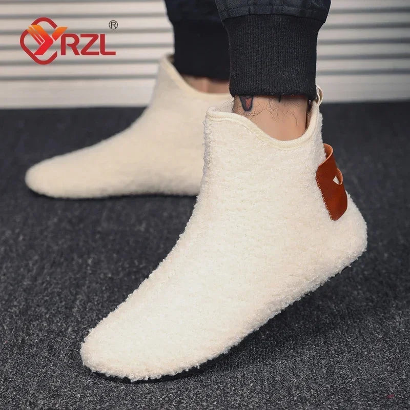 Men's Cotton High Top Shoes - Warm, Lightweight Slip-On Sneakers for Men