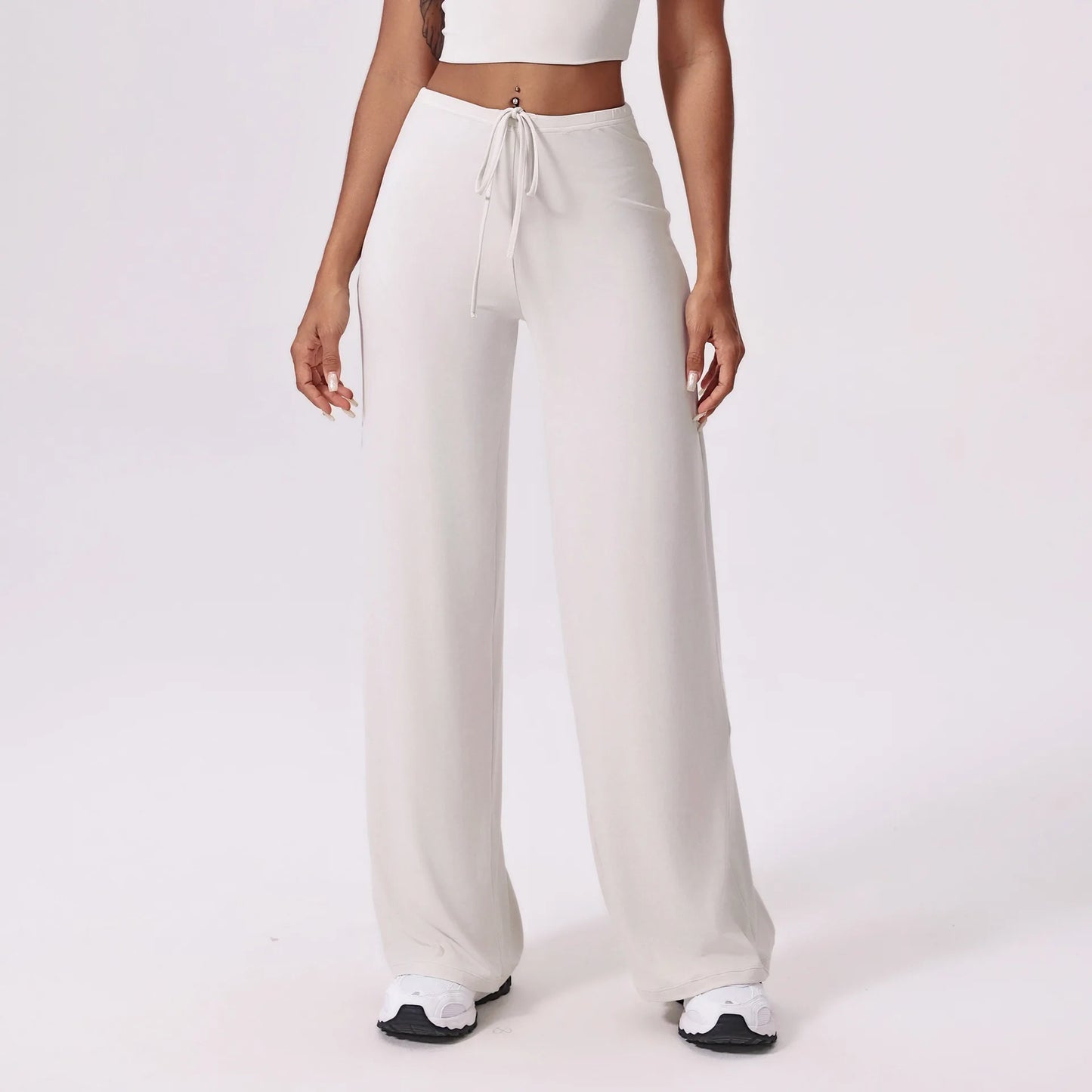Women's Wide Leg Flare Pants with Drawstring