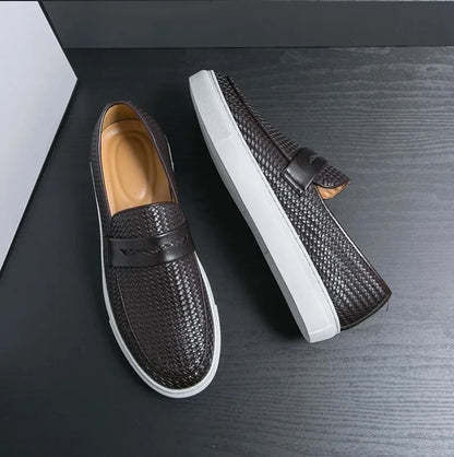 Men's Slip-On Loafers - Casual Faux Leather Shoes