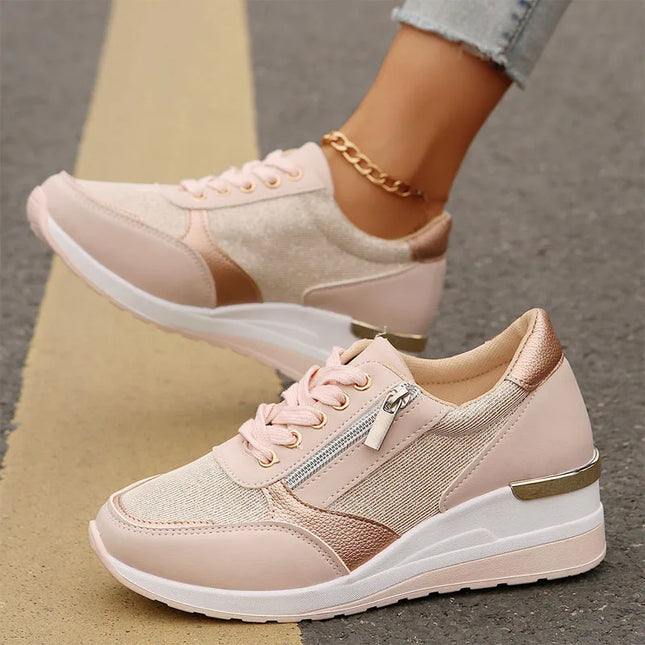 Women's Casual Mesh Breathable Lace-Up Sneakers