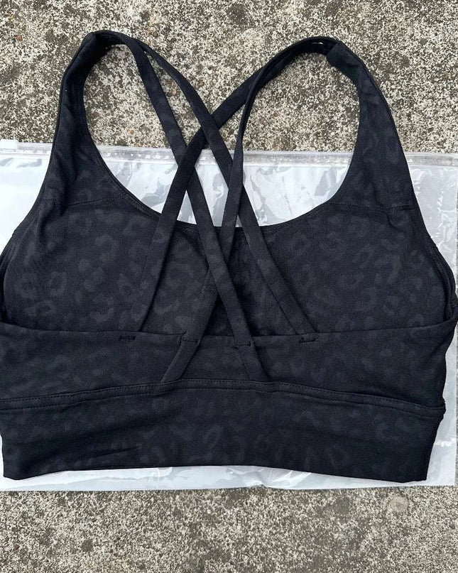 Women's Fitness Sports Bra - Crossback Gym Tank Top with Chest Pad