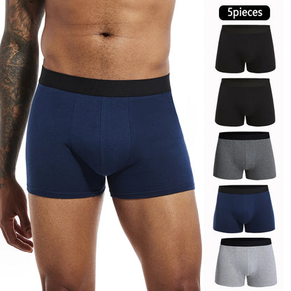 5-Pack Men’s Cotton Boxer Briefs – Comfortable, Breathable Men's Underwear Set