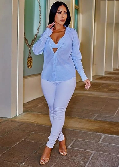 Women's High Waist Stretch Skinny Jeans - Slim Fit Denim Pants for Women