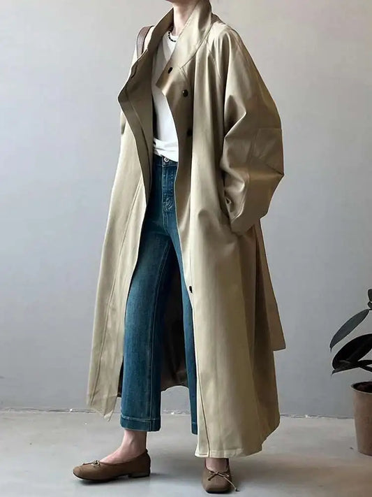 Women's Gathered Waist Trench Coat | Stylish Belted Outerwear for Women