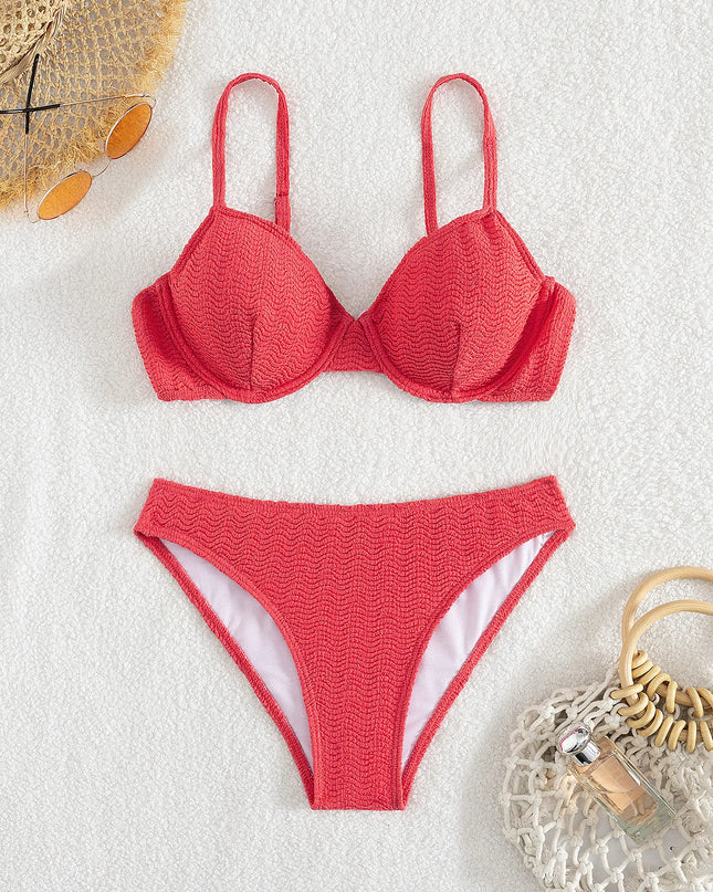 Women's Underwire Bikini with Push-Up and High-Waist Design