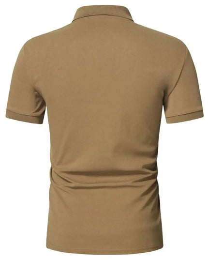 Men's Short-Sleeved Polo T-Shirt with Zipper
