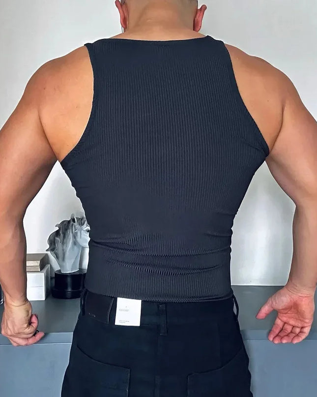 Men's Slim Fit Half-Zip Stringer Vest