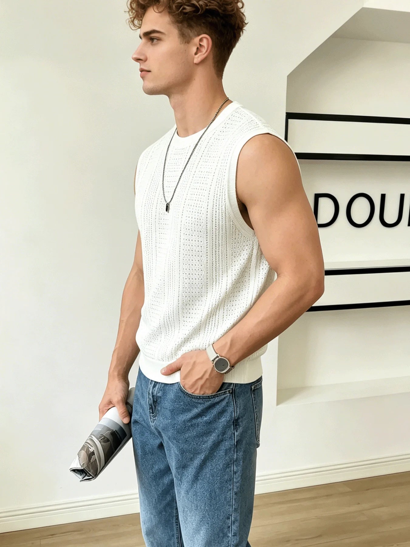 Men's Sleeveless Knitted Vest