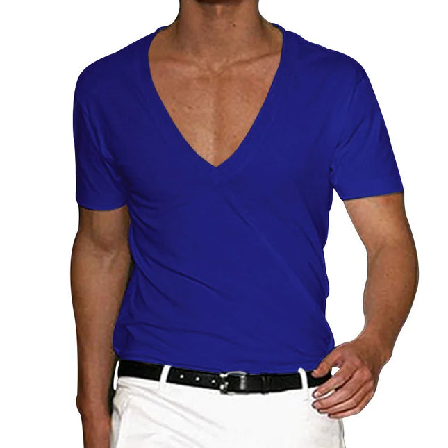 Casual Slim Fit V-Neck Short Sleeve T-Shirt