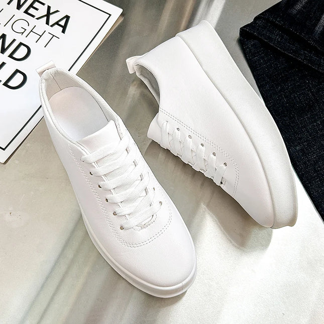 Thick Sole Soft Faux Leather Sneakers for Men