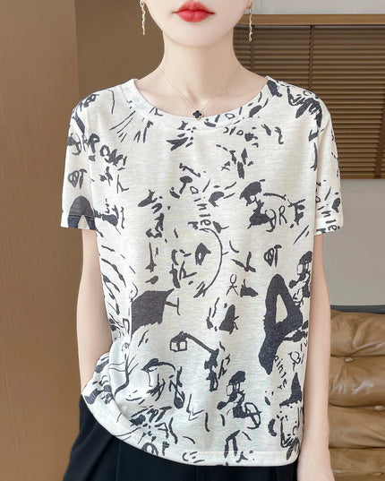 Elegant Women's Satin Silk V-Neck Short Sleeve Blouse