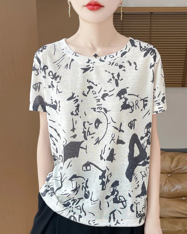 Elegant Women's Satin Silk V-Neck Short Sleeve Blouse