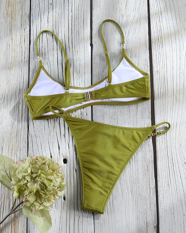 Women's High-Cut Push-Up Bikini Two-Piece Swimwear