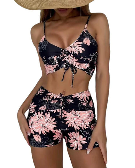 High-Waisted Floral Push-Up Bikini for Women