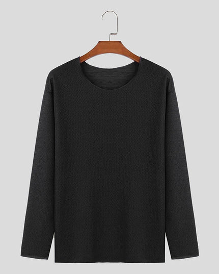 Men's Casual O-Neck Long Sleeve Breathable Sweater