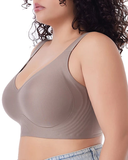 Seamless Wireless Push-Up Bra for Women - Plus Size, Thin Cup