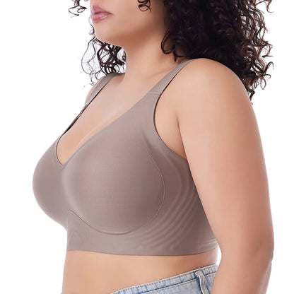 Seamless Wireless Push-Up Bra for Women - Plus Size, Thin Cup