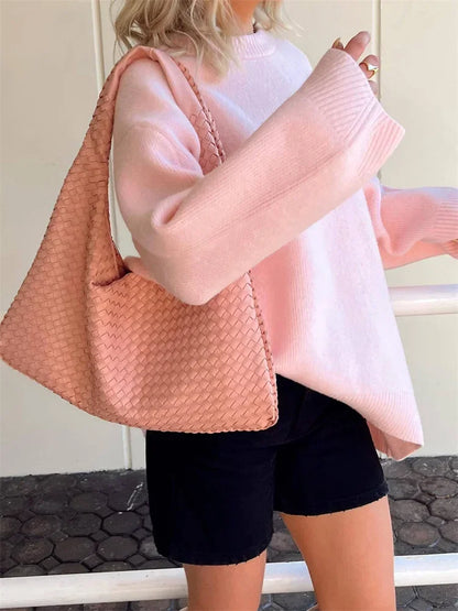 Women's Loose Fit Long Sleeve Knit Sweater