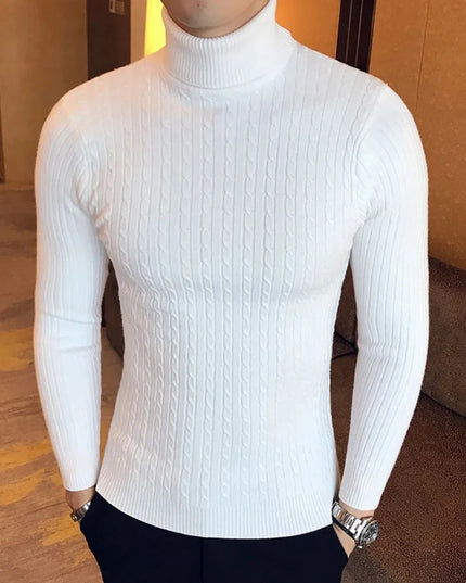 Men's Thick Knitwear Long Sleeve Turtleneck Sweater