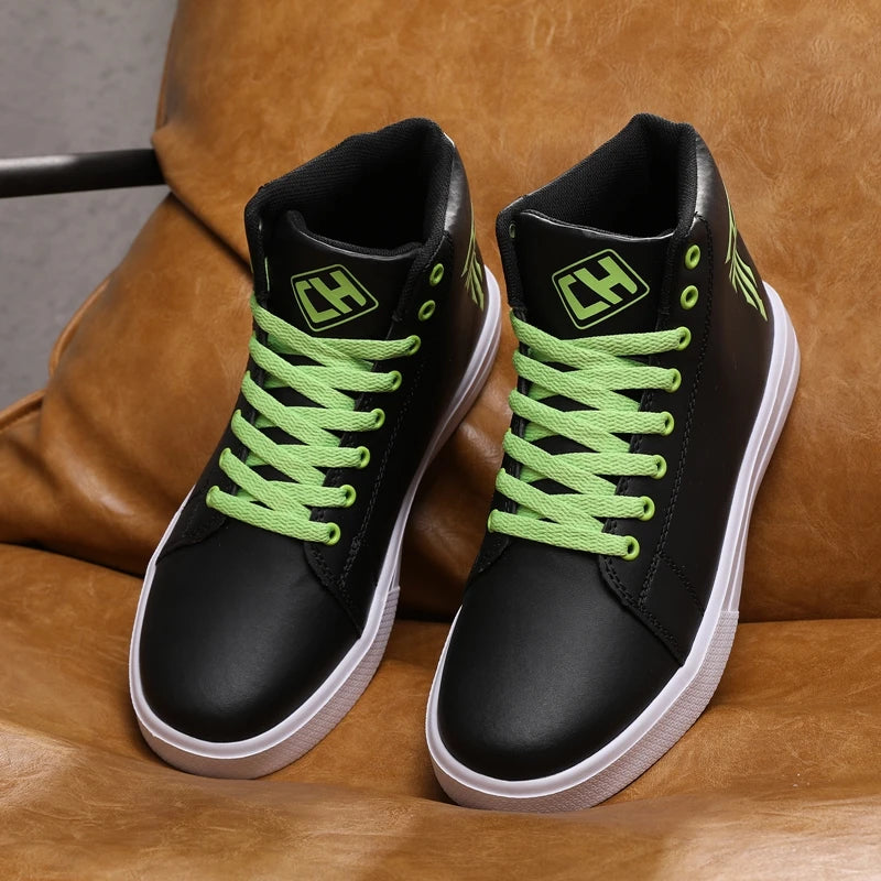 Men's High Top Vulcanized Lace Up Sneakers