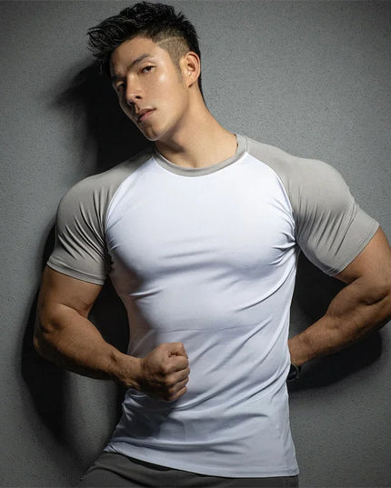 Slim Fit Men’s Short Sleeve Elastic T-Shirt