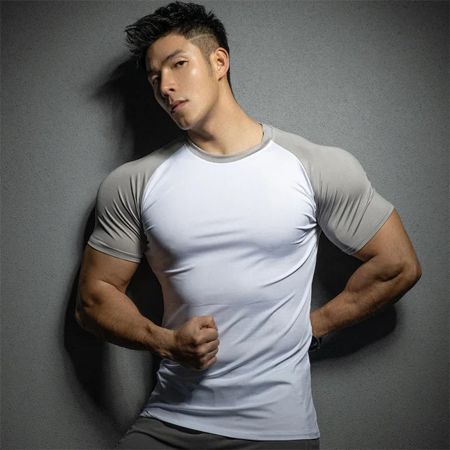 Slim Fit Men’s Short Sleeve Elastic T-Shirt
