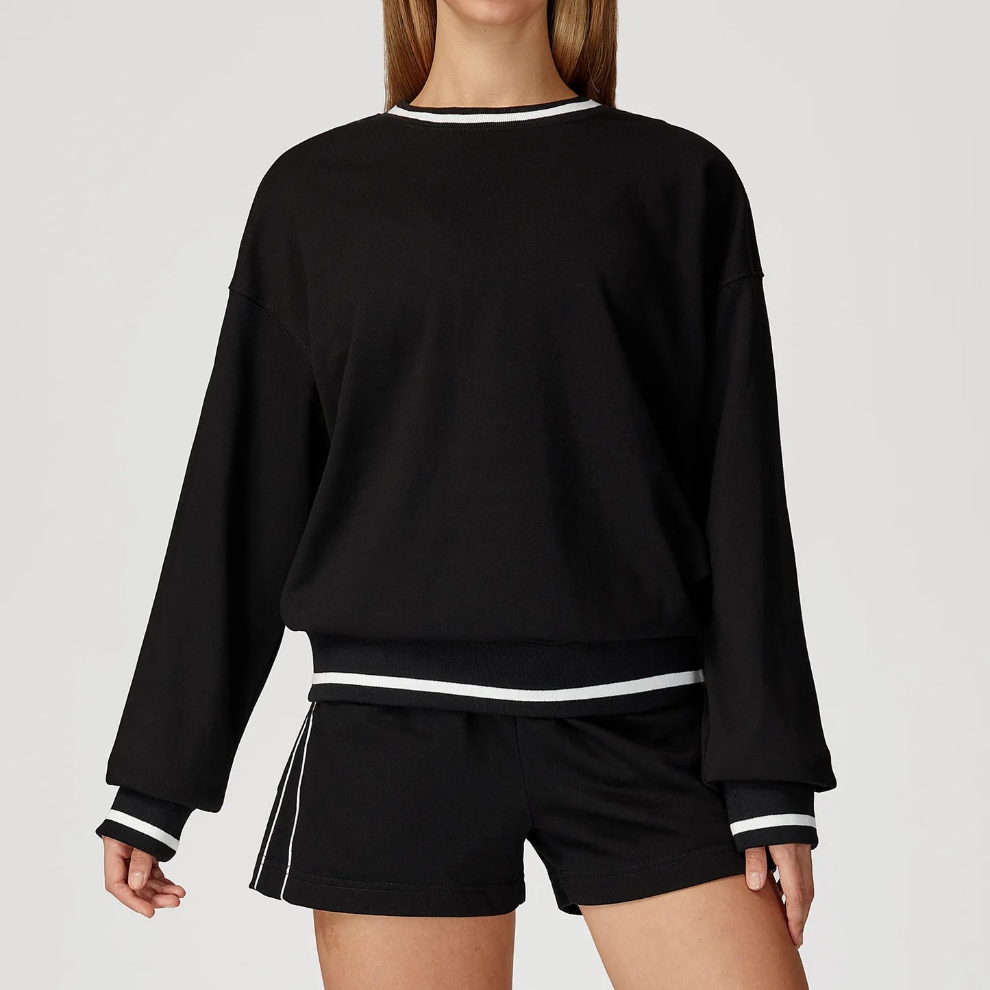 Women's Two-Piece Sweater and Sweatpants/Shorts Set