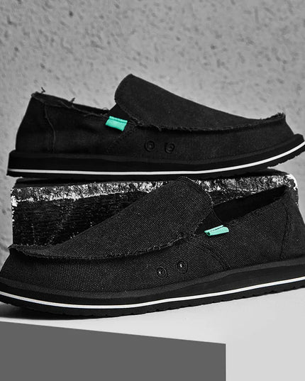 Men's Canvas Casual Sneakers & Loafers – Breathable Low-Top Shoes