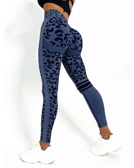 Women’s High-Waisted Seamless Leopard-Print Leggings with Hip-Lifting Fit