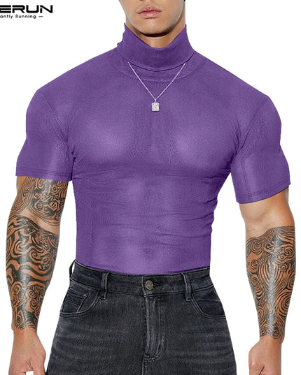 NCERUN Men's Turtleneck Slim Fit T-Shirt