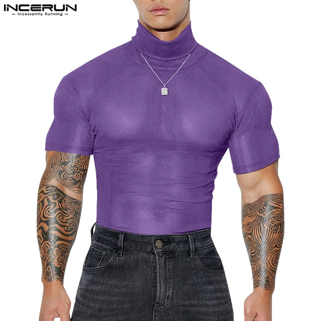 NCERUN Men's Turtleneck Slim Fit T-Shirt