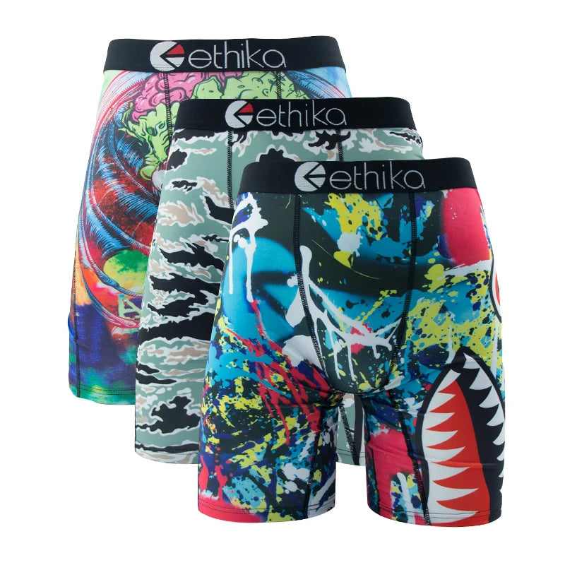 ETHIKA Men's 3-Pack Breathable Boxer Briefs Underwear