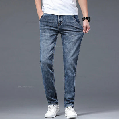 Men's Slim Fit Stretch Denim Jeans - Casual Thin Fit Slim Fit Men's Jeans