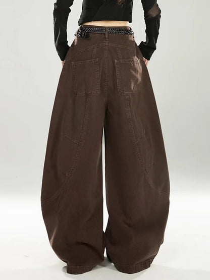 vintage Baggy Women's  Pants Wide Leg  Cotton Long Trousers