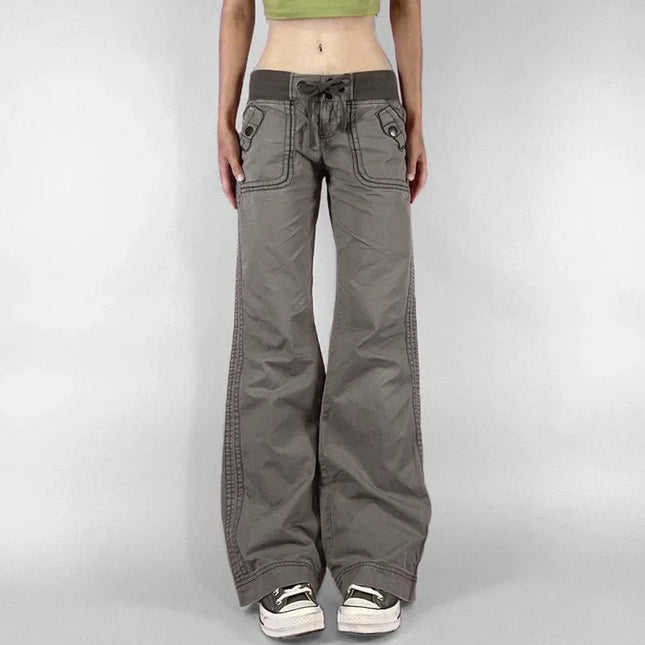Women's Low Rise Bootcut Striped Flare Pants