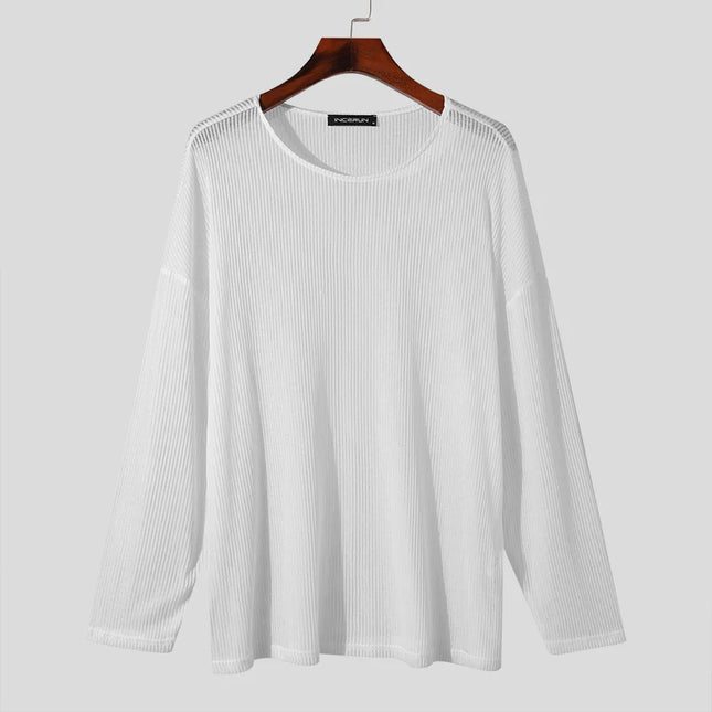 Men's Loose Knitted Transparent Sweater
