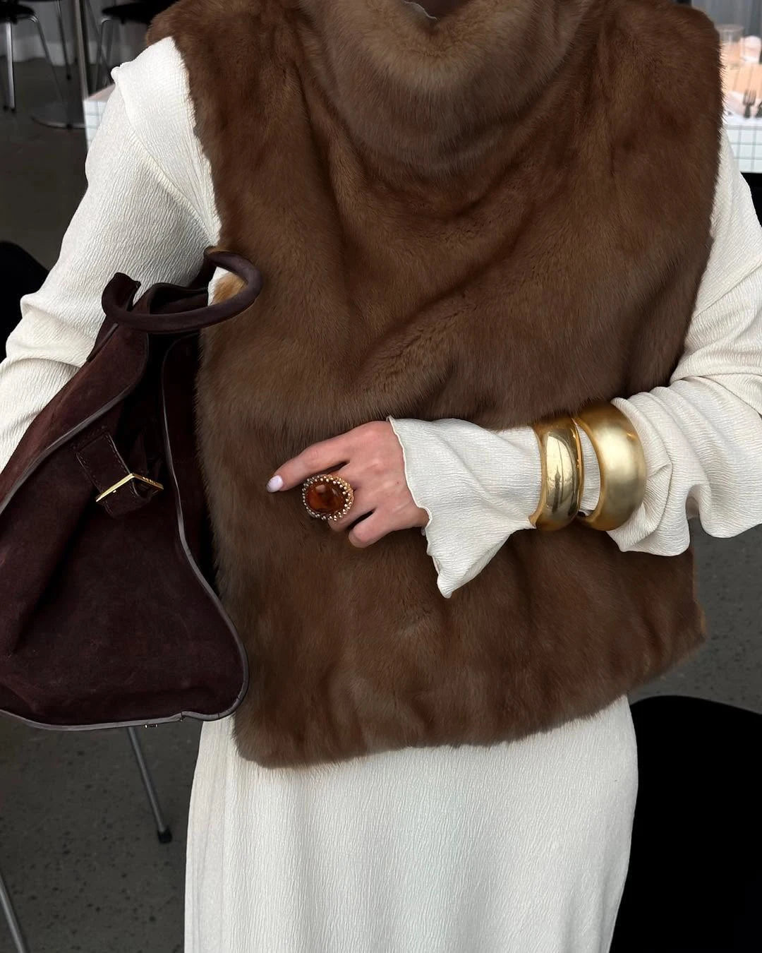 Women's Faux Fur Short Coat with Lapel Collar - Stylish Warm Outerwear for Women
