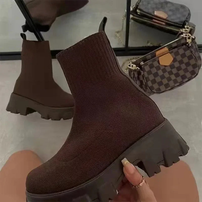 Women's Platform Ankle Slip-On Boots
