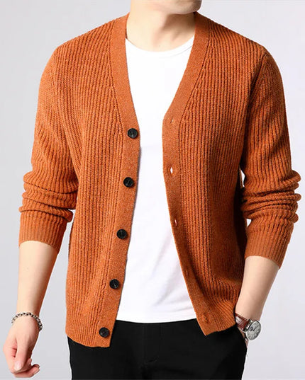 Men's Cardigan - Single Breasted Casual Knit Sweater