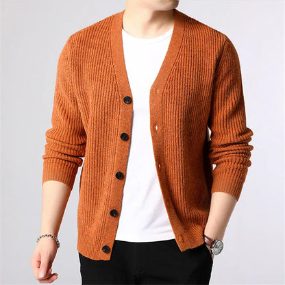 Men's Cardigan - Single Breasted Casual Knit Sweater
