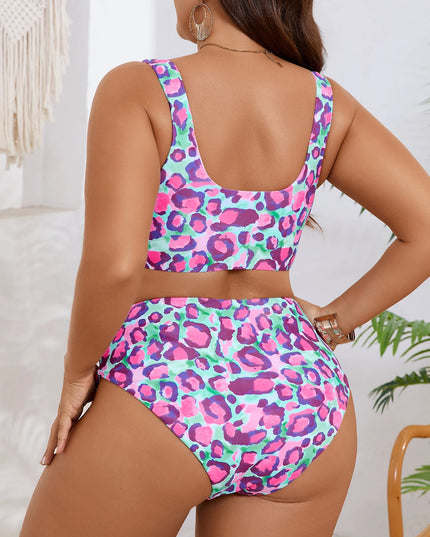 Plus Size High Waist Bikini Swimsuit for Women