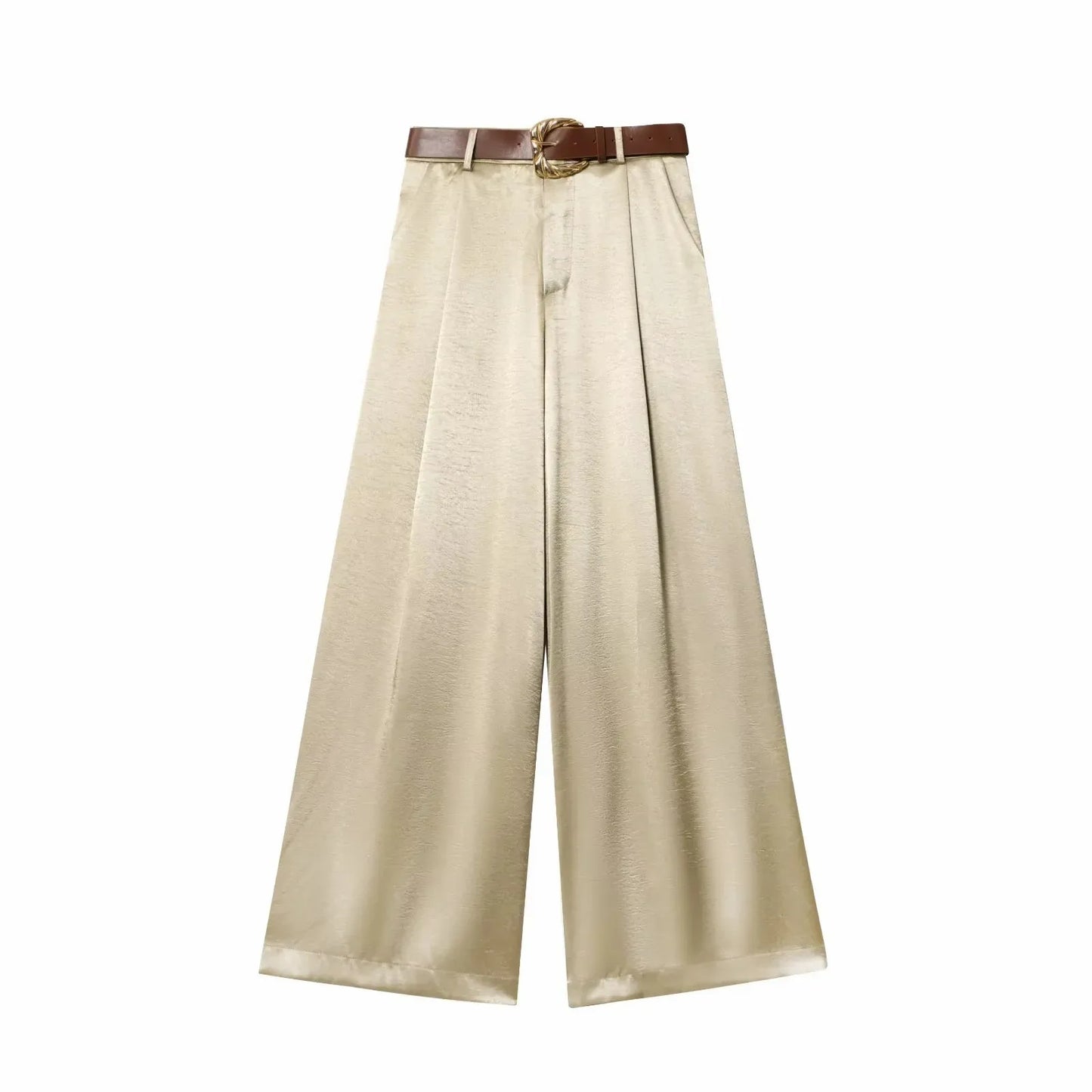 TRAF Women’s Baggy Belt Pants - Wide-Leg Casual Trousers for Women