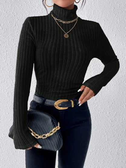 Women’s Long Sleeve Slim Fit Stretch Knitted Sweater