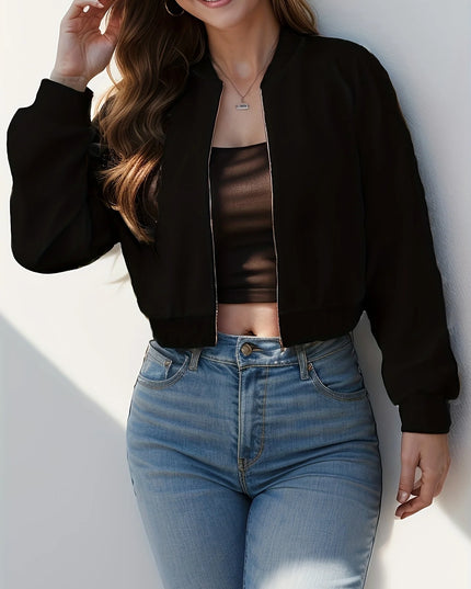 Elegant Women's Long Sleeve Zip-Up Jacket
